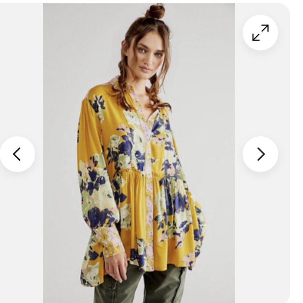 Free People Brunch a Bunch Floral Tunic NWOT S/P